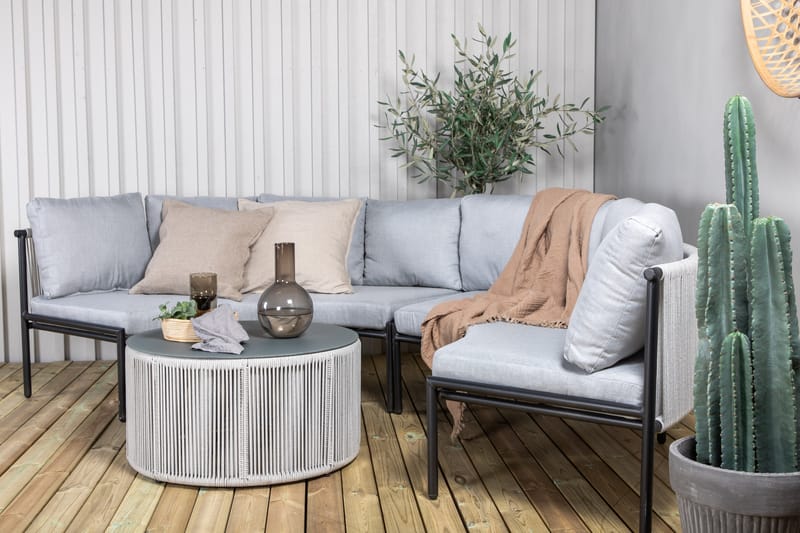 Virya Loungegrupp Utomhus Rund 6-sits - Grå - Utemöbler - Utegrupp - Loungegrupp