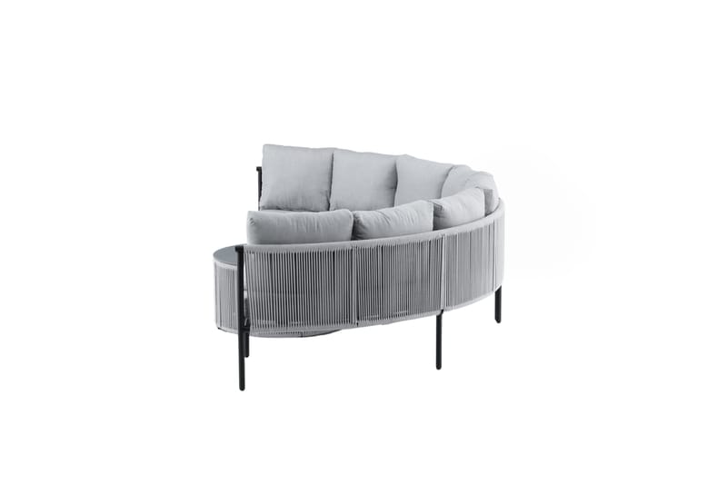 Virya Loungegrupp Utomhus Rund 6-sits - Grå - Utemöbler - Utegrupp - Loungegrupp