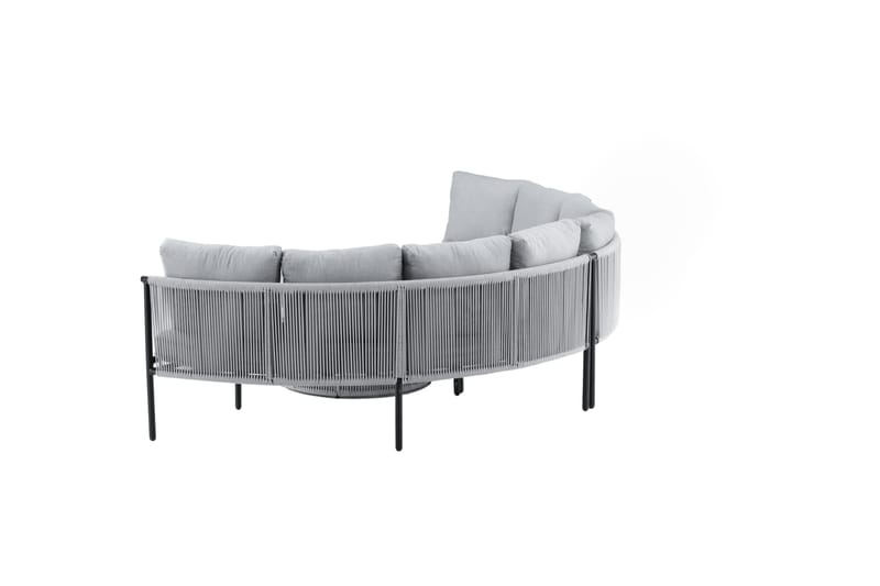 Virya Loungegrupp Utomhus Rund 6-sits - Grå - Utemöbler - Utegrupp - Loungegrupp