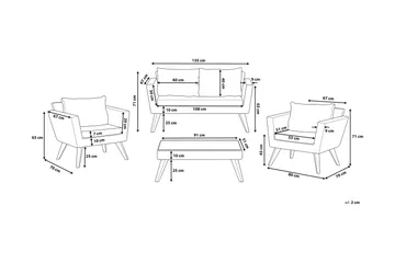Vittoria Loungegrupp Utomhus 91 cm - Brun - Utemöbler - Utegrupp - Loungegrupp