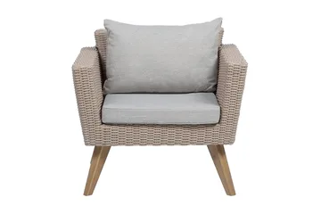 Vittoria xl  Loungegrupp Utomhus 120 cm - Trä/Natur - Utemöbler - Utegrupp - Loungegrupp