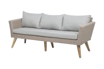 Vittoria xl  Loungegrupp Utomhus 120 cm - Trä/Natur - Utemöbler - Utegrupp - Loungegrupp