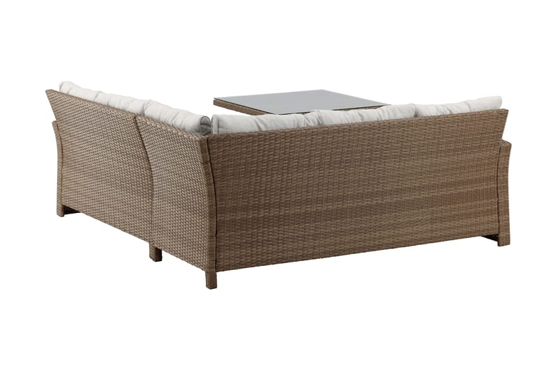 Watford Hörnsoffa Utomhus med Utebord - Brun/Natur - Utemöbler - Utegrupp - Loungegrupp