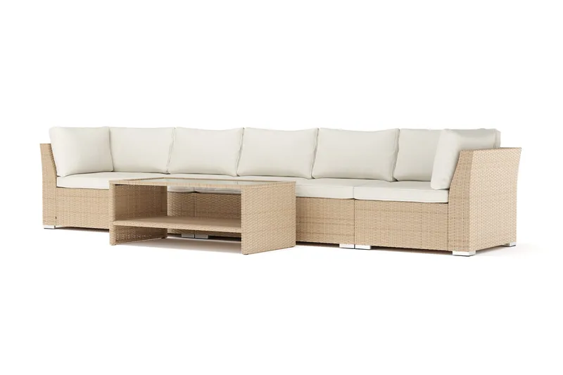 Wisconsin utomhus rak 5-sits soffa - Beige - Utemöbler - Utegrupp - Loungegrupp