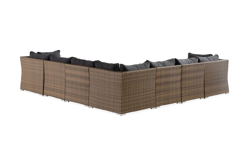 Wisconsin Premium Loungegrupp Utomhus 7-sits Glas/Konstrotting/Sand/Svart - Utemöbler - Utegrupp - Loungegrupp