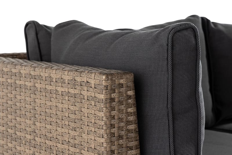 Wisconsin Premium Loungegrupp Utomhus 7-sits Glas/Konstrotting/Sand/Svart - Utemöbler - Utegrupp - Loungegrupp