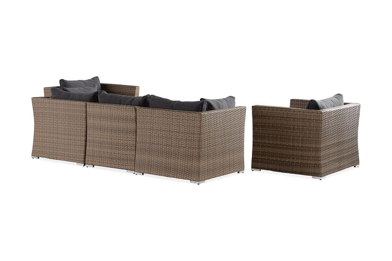 Wisconsin Premium Loungegrupp Utomhus 5-sits Glas/Konstrotting/Sand - Utemöbler - Utegrupp - Loungegrupp