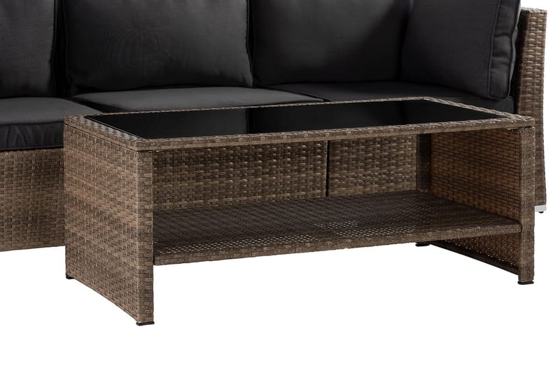 Wisconsin Premium Loungegrupp Utomhus 5-sits Glas/Konstrotting/Sand - Utemöbler - Utegrupp - Loungegrupp