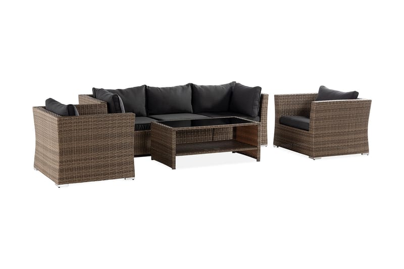Wisconsin Premium Loungegrupp Utomhus 5-sits Glas/Konstrotting/Sand - Utemöbler - Utegrupp - Loungegrupp