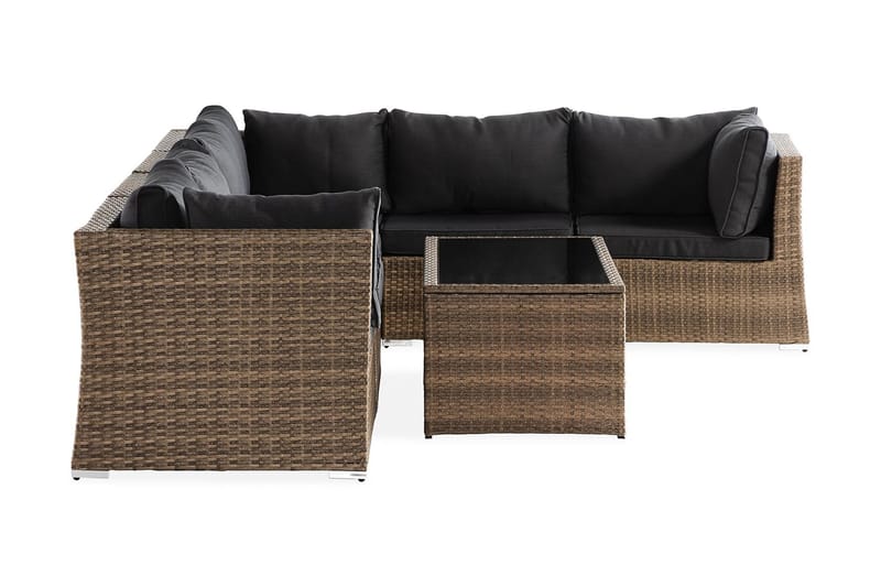 Wisconsin Premium Loungegrupp Utomhus 6-sits Glas/Konstrotting/Sand - Utemöbler - Utegrupp - Loungegrupp