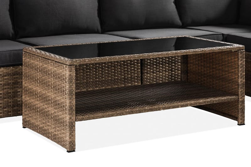 Wisconsin Premium Loungegrupp Utomhus 6-sits Glas/Konstrotting/Sand - Utemöbler - Utegrupp - Loungegrupp