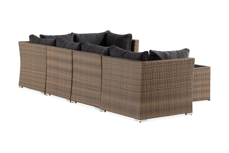 Wisconsin Premium Loungegrupp Utomhus 5-sits Glas/Konstrotting/Sand/Svart - Utemöbler - Utegrupp - Loungegrupp