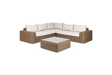 Loungegrupp Palermo Brun/Vit - Brun/Vit - Utemöbler - Utegrupp - Loungegrupp