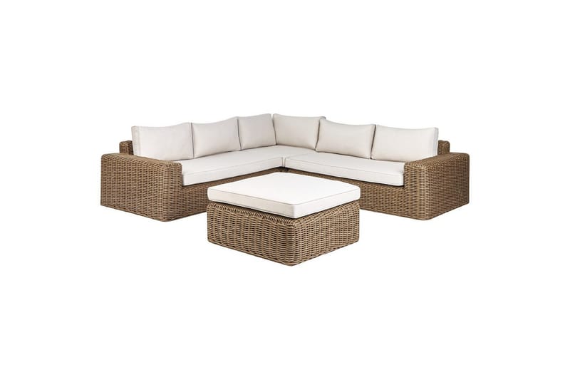 Loungegrupp Palermo Brun/Vit - Brun/Vit - Utemöbler - Utegrupp - Loungegrupp