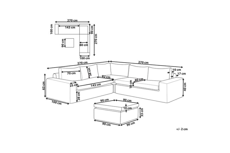 Loungegrupp Palermo Brun/Vit - Brun/Vit - Utemöbler - Utegrupp - Loungegrupp