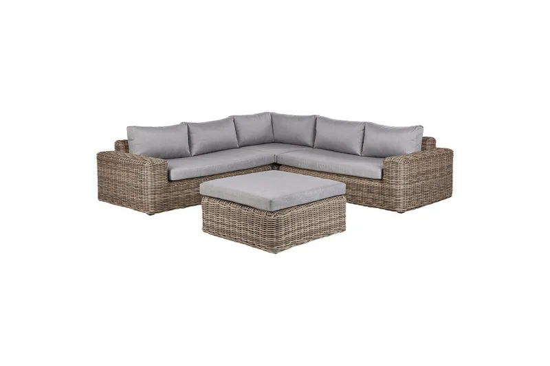 Loungegrupp Palermo Brun/grå - Brun/grå - Utemöbler - Utegrupp - Loungegrupp