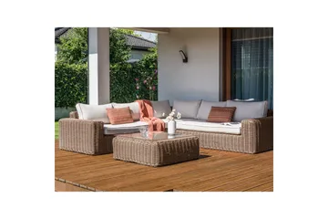 Loungegrupp Palermo Brun/Vit - Brun/Vit - Utemöbler - Utegrupp - Loungegrupp