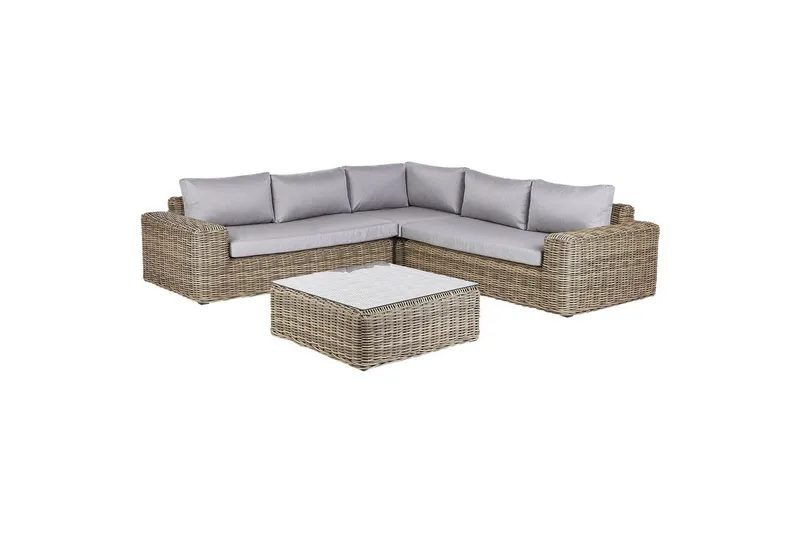 Loungegrupp Palermo Brun/grå - Brun/grå - Utemöbler - Utegrupp - Loungegrupp