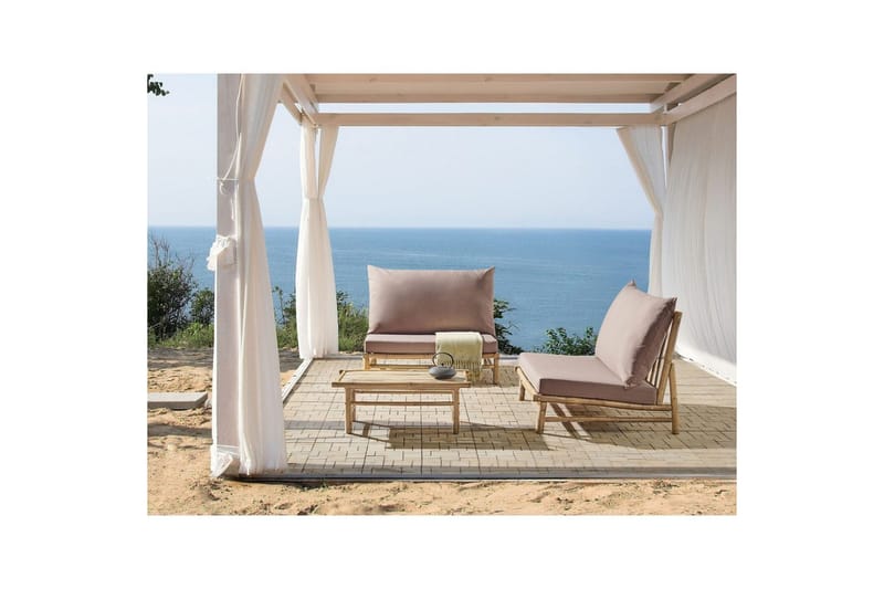 Loungeset Todi Ljus trä/Taupe - Ljus trä/Taupe - Utemöbler - Utegrupp - Loungegrupp