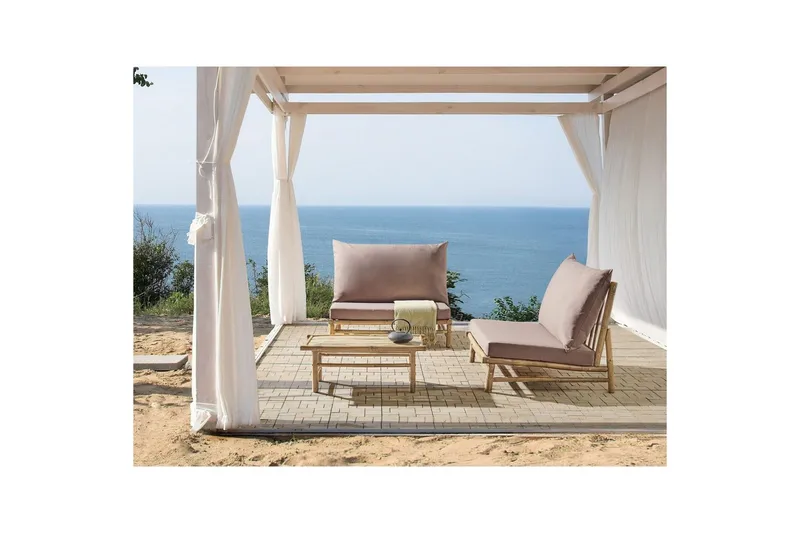 Loungeset Todi Ljus trä/Taupe - Ljus trä/Taupe - Utemöbler - Utegrupp - Loungegrupp