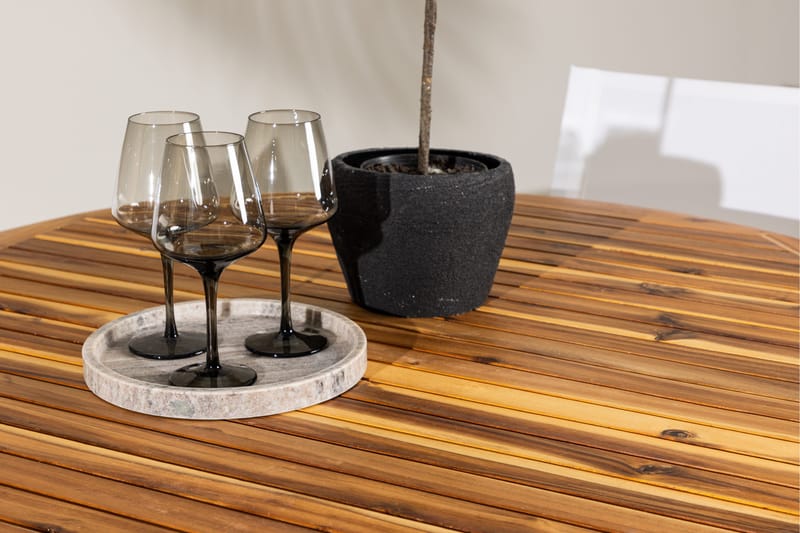 Lumpur Matgrupp Rund 120 cm + 4 st Alling Matstolar Vit - Utemöbler - Utegrupp - Matgrupper utomhus