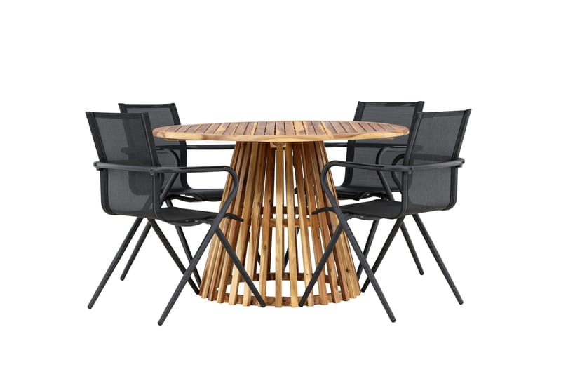 Lumpur Matgrupp Utomhus 110 cm Rund med 4 Alina Utestolar - Utemöbler - Utegrupp - Matgrupper utomhus