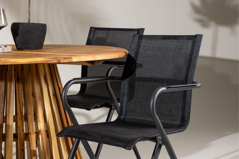 Lumpur Matgrupp Utomhus 110 cm Rund med 4 Alina Utestolar - Utemöbler - Utegrupp - Matgrupper utomhus