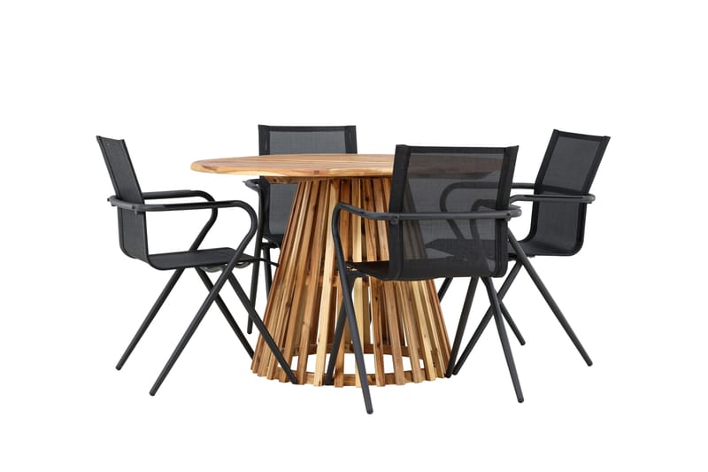 Lumpur Matgrupp Utomhus 110 cm Rund med 4 Alina Utestolar - Utemöbler - Utegrupp - Matgrupper utomhus