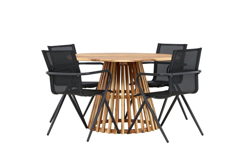 Lumpur Matgrupp Utomhus 110 cm Rund med 4 Alina Utestolar - Utemöbler - Utegrupp - Matgrupper utomhus
