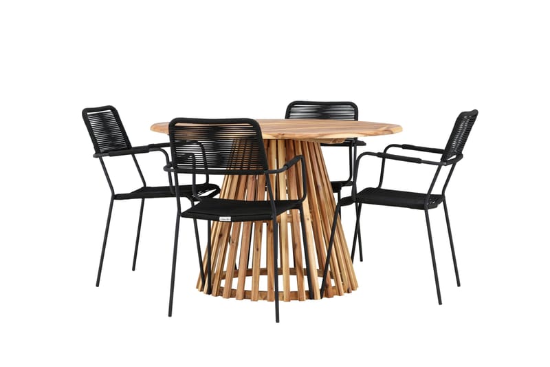 Lumpur Matgrupp Utomhus + 4 Utestolar - Natur - Utemöbler - Utegrupp - Matgrupper utomhus