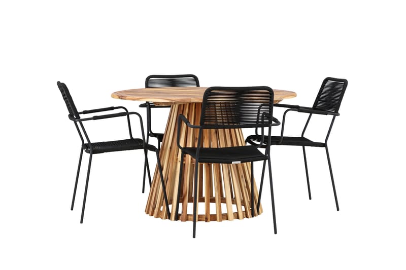 Lumpur Matgrupp Utomhus + 4 Utestolar - Natur - Utemöbler - Utegrupp - Matgrupper utomhus