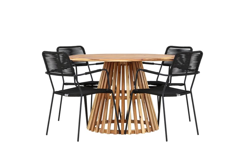 Lumpur Matgrupp Utomhus + 4 Utestolar - Natur - Utemöbler - Utegrupp - Matgrupper utomhus