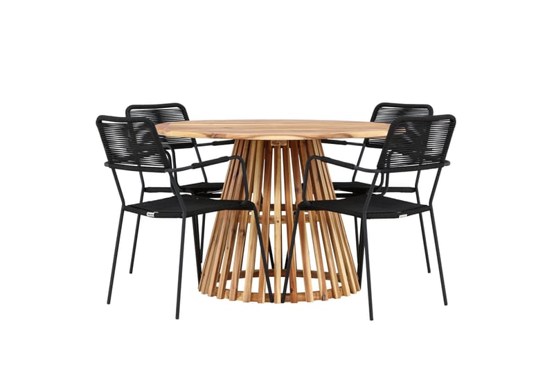 Lumpur Matgrupp Utomhus + 4 Utestolar - Natur - Utemöbler - Utegrupp - Matgrupper utomhus