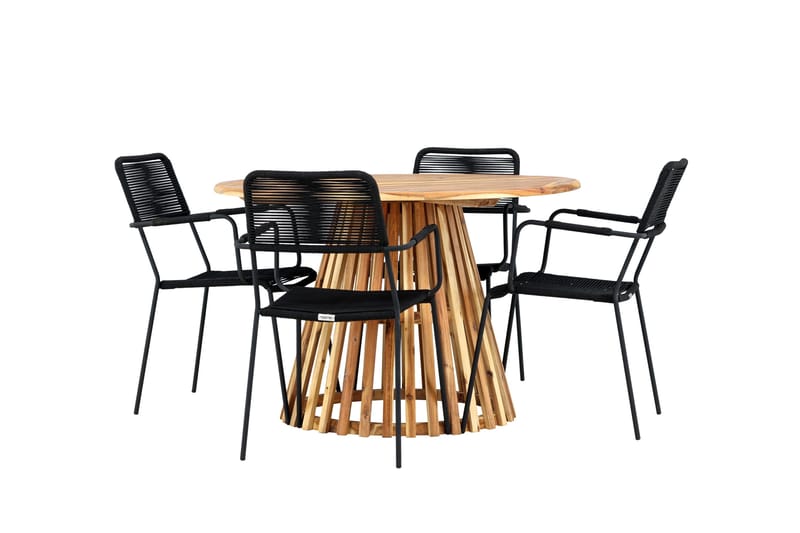 Lumpur Matgrupp Utomhus + 4 Utestolar - Natur - Utemöbler - Utegrupp - Matgrupper utomhus