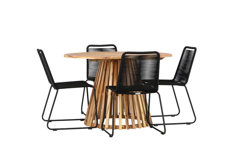 Lumpur Matgrupp Utomhus + 4 Utestolar - Natur - Utemöbler - Utegrupp - Matgrupper utomhus