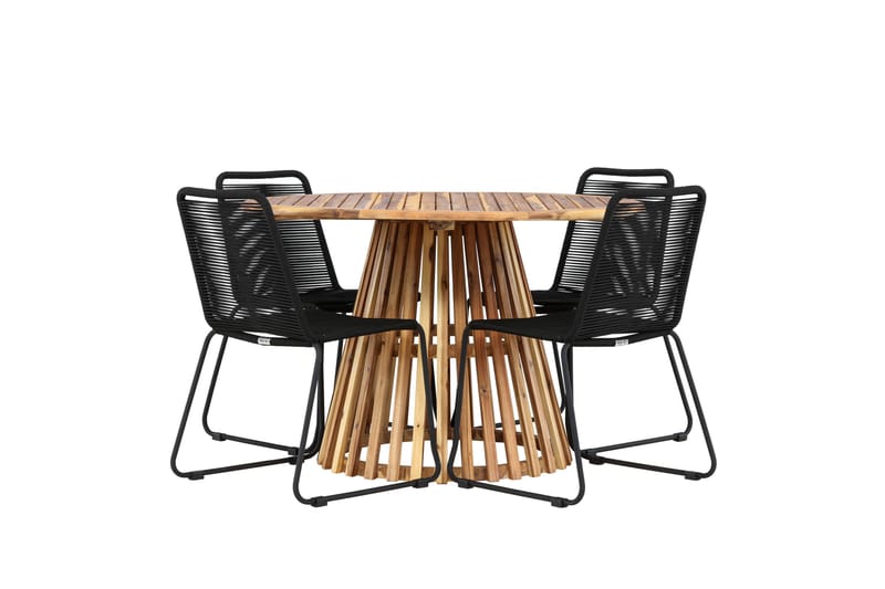 Lumpur Matgrupp Utomhus + 4 Utestolar - Natur - Utemöbler - Utegrupp - Matgrupper utomhus