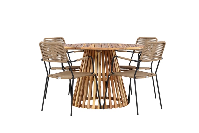 Lumpur Matgrupp Utomhus + 4 Utestolar - Natur - Utemöbler - Utegrupp - Matgrupper utomhus