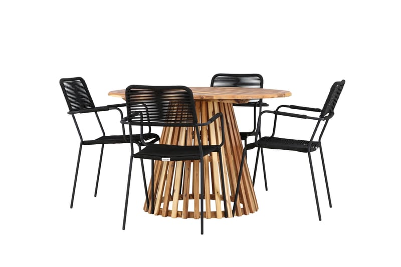 Lumpur Matgrupp Utomhus + 4 Utestolar - Natur - Utemöbler - Utegrupp - Matgrupper utomhus