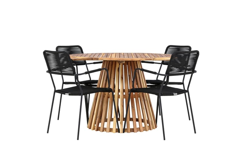 Lumpur Matgrupp Utomhus + 4 Utestolar - Natur - Utemöbler - Utegrupp - Matgrupper utomhus