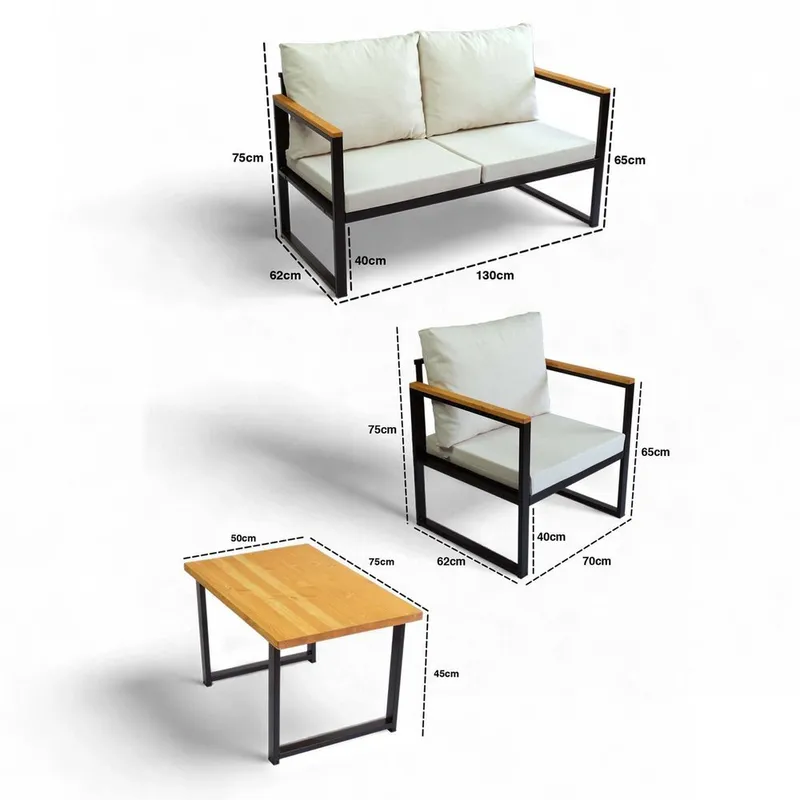 Luvin 3-sits Soffgrupp Utomhus - Beige - Utemöbler - Utegrupp - Loungegrupp