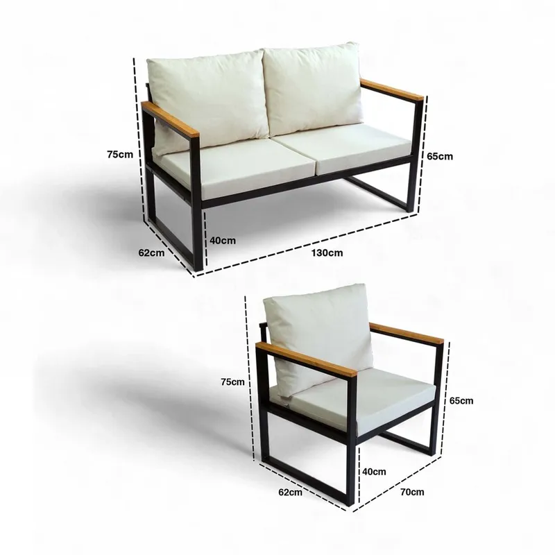 Luvin 3-sits Soffgrupp Utomhus - Beige - Utemöbler - Utegrupp - Loungegrupp