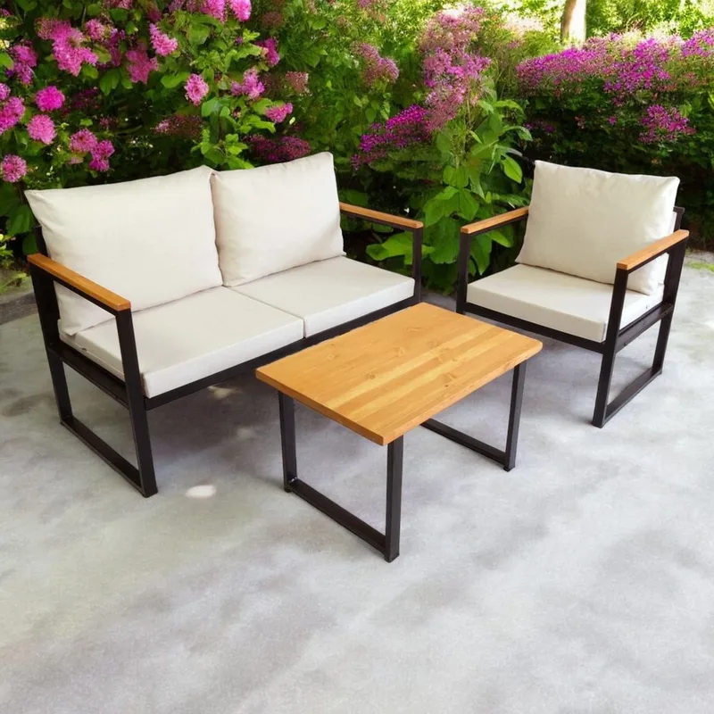 Luvin 3-sits Soffgrupp Utomhus - Beige - Utemöbler - Utegrupp - Loungegrupp