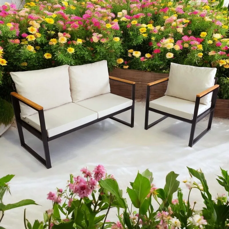 Luvin 3-sits Soffgrupp Utomhus - Beige - Utemöbler - Utegrupp - Loungegrupp