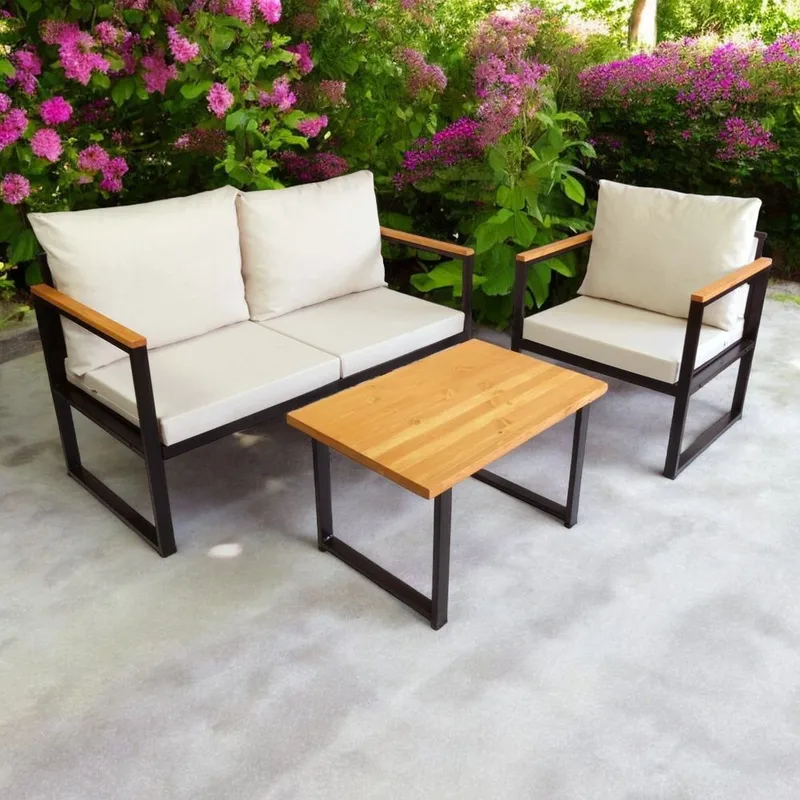 Luvin 3-sits Soffgrupp Utomhus - Beige - Utemöbler - Utegrupp - Loungegrupp