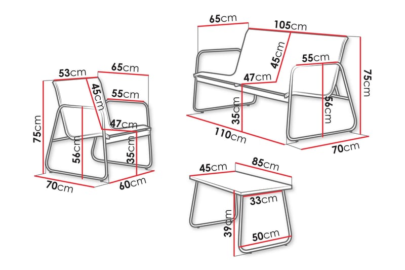 Maplewyn Loungegrupp Utomhus - Beige - Utemöbler - Utegrupp - Loungegrupp
