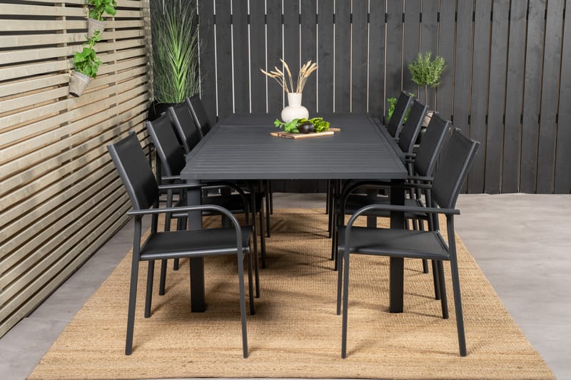 Marbella Matgrupp Utomhus 160-240 cm Rektangulär med 8 Santorini Utestolar - Utemöbler - Utegrupp - Matgrupper utomhus