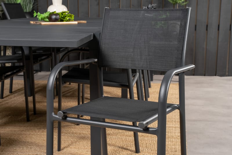 Marbella Matgrupp Utomhus 160-240 cm Rektangulär med 8 Santorini Utestolar - Utemöbler - Utegrupp - Matgrupper utomhus