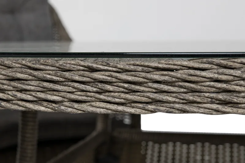 Marcus Matgrupp 140 Rund + 4 Fåtöljer m Dyna - Grå - Utemöbler - Utegrupp - Matgrupper utomhus