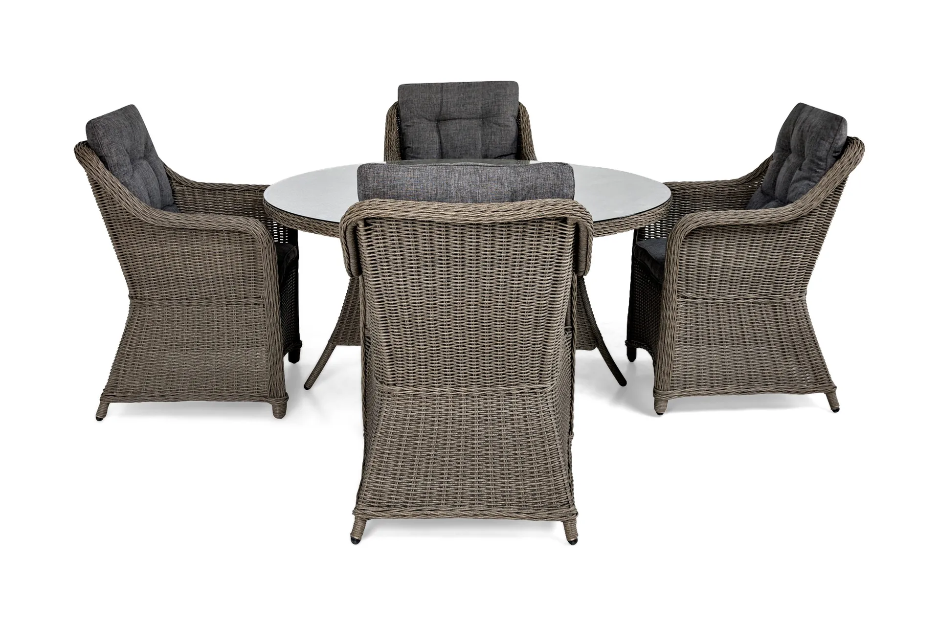 Marcus Matgrupp 140 Rund + 4 F&aring;t&ouml;ljer m Dyna - Gr&aring;