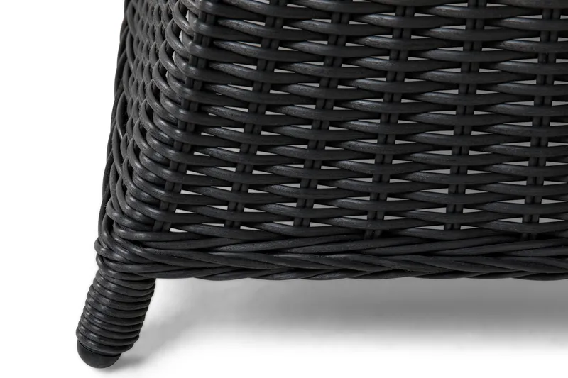 Marcus Matgrupp 140 Rund + 6 Fåtöljer m Dyna - Svart - Utemöbler - Utegrupp - Matgrupper utomhus